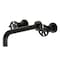 Kingston Brass KS8020RX Two-Handle Wall Mount Tub Faucet, Matte Black KS8020RX - alternate 1